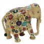 Wooden Elephant Statue Inlay Pietra dura work Natural Wood color Hand Carved