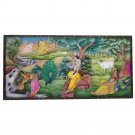Painting 4"X 8" Radha Krishna Handmade India Miniature Artwork Resin tile