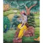 Painting 4"X 8" Radha Krishna Handmade India Miniature Artwork Resin tile