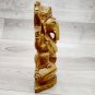 Ganesha Statue 6 Sitting on Conch Shell Wooden hand carved Hindu God Lord Ganesh