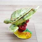 Tortoise Trinket box small souvenir animal gift Decorated with Swarovski Crystal