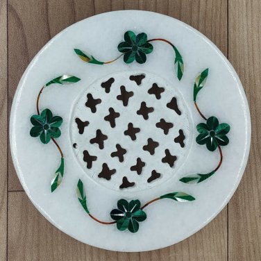 Soap tray Stone 4" Natural Malachite gemstone inlay work shop holder Gift Decor