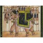 Painting Elephant Handmade India Miniature Artwork water color resin tile 3½"X2½