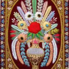 Rugs Jewel Carpet Hand Embroidery Zardozi Flower Wall Hanging 2’X3’