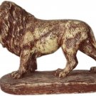 Lion Statue marble dust Hand Painted Figurine Vintage Art Sculpture Colorful