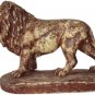 Lion Statue marble dust Hand Painted Figurine Vintage Art Sculpture Colorful