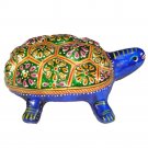 Tortoise Metal Embossed Painted Feng Shui Lucky Turtle Statue Figurine