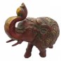 Brass elephant statue handcrafted natural vintage look metal animal
