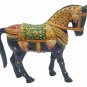 Metal Horse Statue Emboss Painting Work Figurine Home Decor Vintage Sculpture