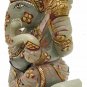 Ganesha Statue 6" Jade stone painting Sculpture Hindu Elephant God Lord Figure