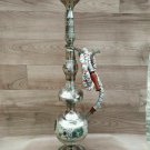 Hukka 22" Silver Indian Brass Vintage folding Hooka Set Pipes Antique Finished