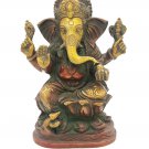 Brass Ganesa statue 7" Handmade Hindu God Sculpture Home Office Décor Gift