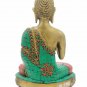Brass Buddha Statue handmade gemstone work Antique look Feng Shui Tibetan Buddha