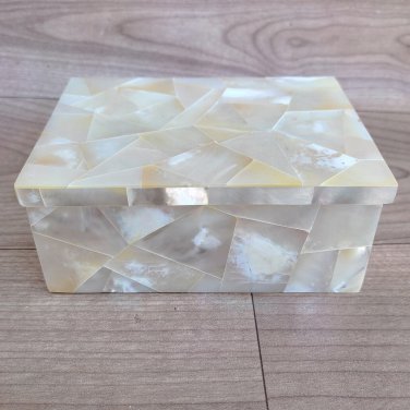 Marble jewelry box stone trinket box gift gemstone inlay pietra dura keepsake