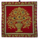 Rugs Jewel Carpet Wall Hanging Flower 15 X 15  Hand Embroidery Gemstone Zardozi