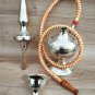Hukka 14" Silver Indian Brass Vintage folding Hooka Set Pipes Antique Finished