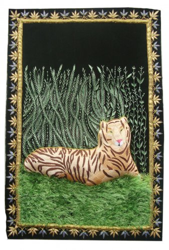 Rugs Jewel Carpet Wall Hanging Taj Mahal 2' X 3' Hand Embroidery Zardozi Gift