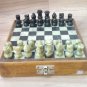 Stone Chess Set 6" Travel Stone Pieces with Stone Board game indoor