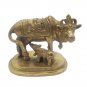 Brass cow Kamdhenu statue 3" vintage handmade animal figurine home décor gift