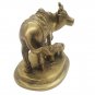 Brass cow Kamdhenu statue 3" vintage handmade animal figurine home décor gift