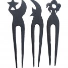 Ebony Wood Hair clips 3 pcs. set Handmade Indian hair sticks Women Fashion Pins