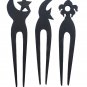 Ebony Wood Hair clips 3 pcs. set Handmade Indian hair sticks Women Fashion Pins