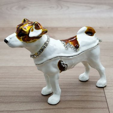 Dog Trinket box small souvenir animal gift Decorated with Crystal