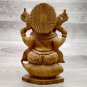 Wooden Ganesha Statue 6" Sitting on Conch Shell handmade Hindu God lord Ganesh