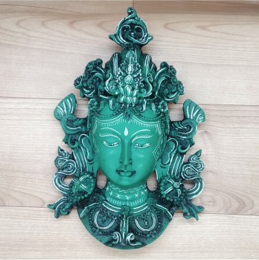 Buddha Mask 8" Wall hanging Art Sculpture Painting & Carving mask Religious
