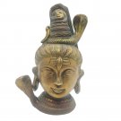 Brass Shiva Bust Statue 5" Handmade Sculpture Hindu Religious Home Décor Gift