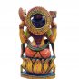 Wooden Laxmi Hand Carved Antique painting Sculpture Hindu God Statue Home Decor