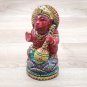 Hanuman Wood Statue 4" Bajranbali Hindu god Idol Home Office Temple Décor Gift
