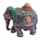 Elephant marble dust statue handmade gemstone work  Collectible home décor Gift