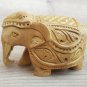 Wood Elephant Sculpture trunk Down hand Carved Wooden Figurine 4 Pcs Set Statue
