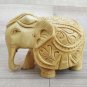 Wood Elephant Sculpture trunk Down hand Carved Wooden Figurine 4 Pcs Set Statue