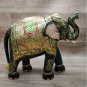 Handmade 12" Wooden Elephant Statue Covered with Real Gold Foil Emboss Work gift