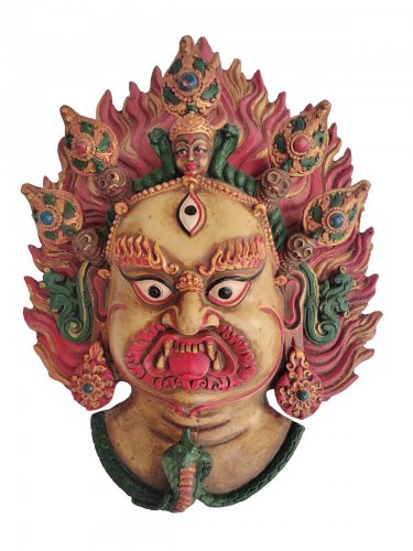 Buddha 13" Mahakal Mask Wall hanging Art Sculpture Painting work Religious