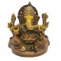 Brass Ganesa statue 6" Handmade Hindu God Sculpture Home Office Décor Gift