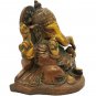 Brass Ganesa statue 6" Handmade Hindu God Sculpture Home Office Décor Gift