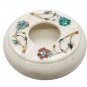 Marble stone Ashtray gemstone inlay work round white handmade home d&Atilde;&copy;cor gift