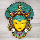 Kumari Girl Mask 9" Carving handmade Wall hanging Sculpture wall Décor Religious