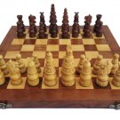 Wooden Chess Set 14" Folding Travel Wooden Pieces and Board Unique
