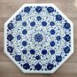 Coffee Table 18" handmade stone table top Lapis inlay work Wooden stand with LED