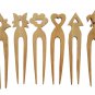 Wooden Hair clips 6 pcs. set Handmade Indian hair sticks Women Fashion Pins