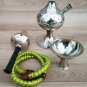 Hukka 10" Silver Indian Brass Vintage folding Hooka Set Pipes Antique Finished