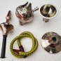 Hukka 10" Silver Indian Brass Vintage folding Hooka Set Pipes Antique Finished