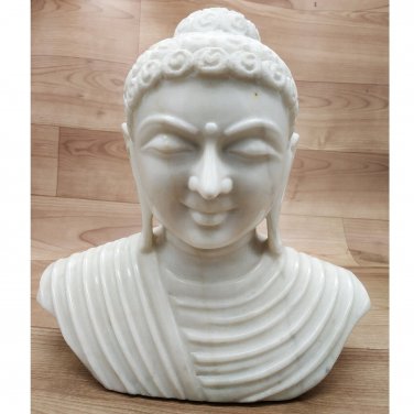Buddha bust Statue 9" marble stone meditation Feng sui handmade Home d&Atilde;&copy;cor