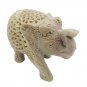 Stone Elephant statue 3.5" handmade Undercut Vintage trunk Up D&Atilde;&copy;cor Sculpture