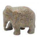 Stone Elephant statue 3" handmade Carving Vintage trunk Down Décor Sculpture
