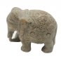 Stone Elephant statue 3" handmade Carving Vintage trunk Down Décor Sculpture